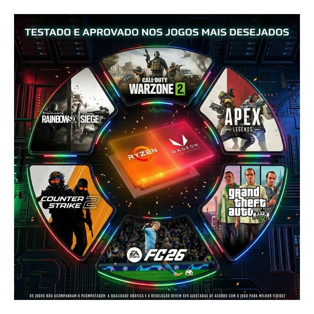 PC GAMER COMPLETO JP INFORMÁTICA | AMD RYZEN 5 5600GT | 16GB DDR4 | SSD 512GB | MONITOR
