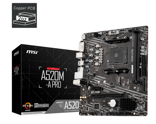 PLACA MÃE MSI A520M - A PRO AMD AM4 DDR4