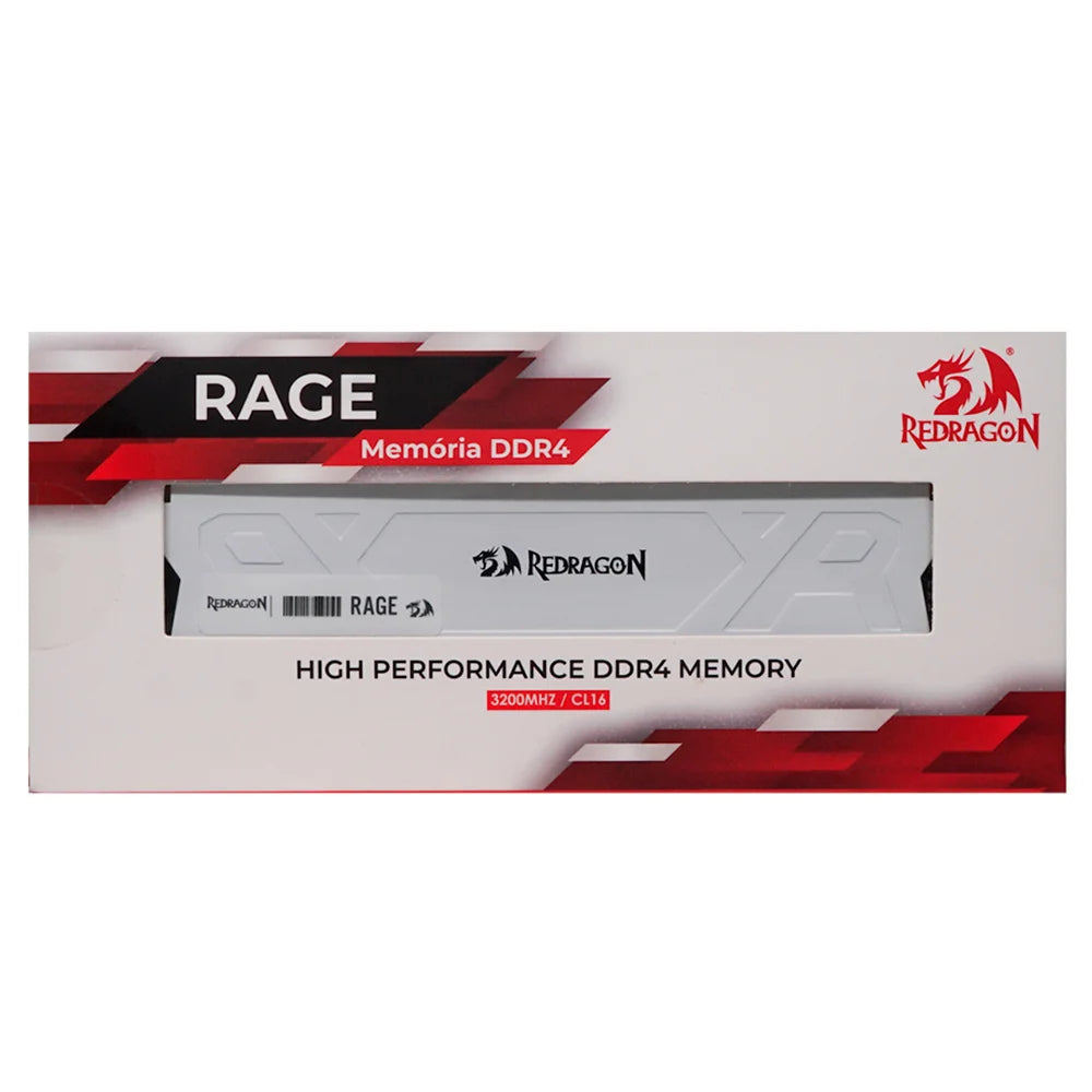 MEMÓRIA DDR4 8GB 3200MHZ REDRAGON RAGE WHITE GM-711