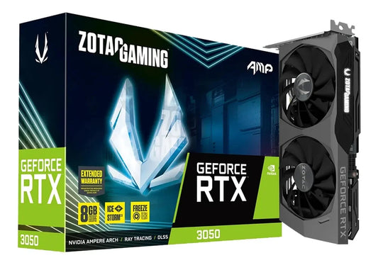 PLACA DE VIDEO RTX 3050 ZOTAC GEFORCE AMP, 8GB, GDDR6, 128-BIT