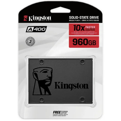 SSD KINGSTON 960GB SATA3, LEITURA/GRAVAÇÃO 500/450MB/S, SA400S37/960GB