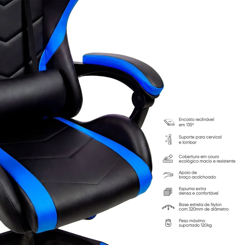 CADEIRA GAMER OX NEPTUNE COM AJUSTE DE ALTURA E INCLINAÇÃO